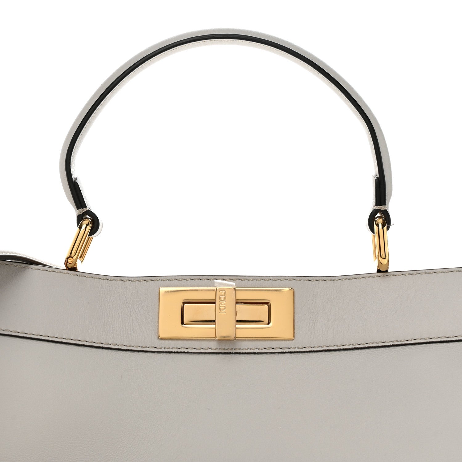 Fendi Vitello Seta Shiny Nappa Medium Peekaboo I SEE U Satchel Ghiaia Light Rose 11 of 13