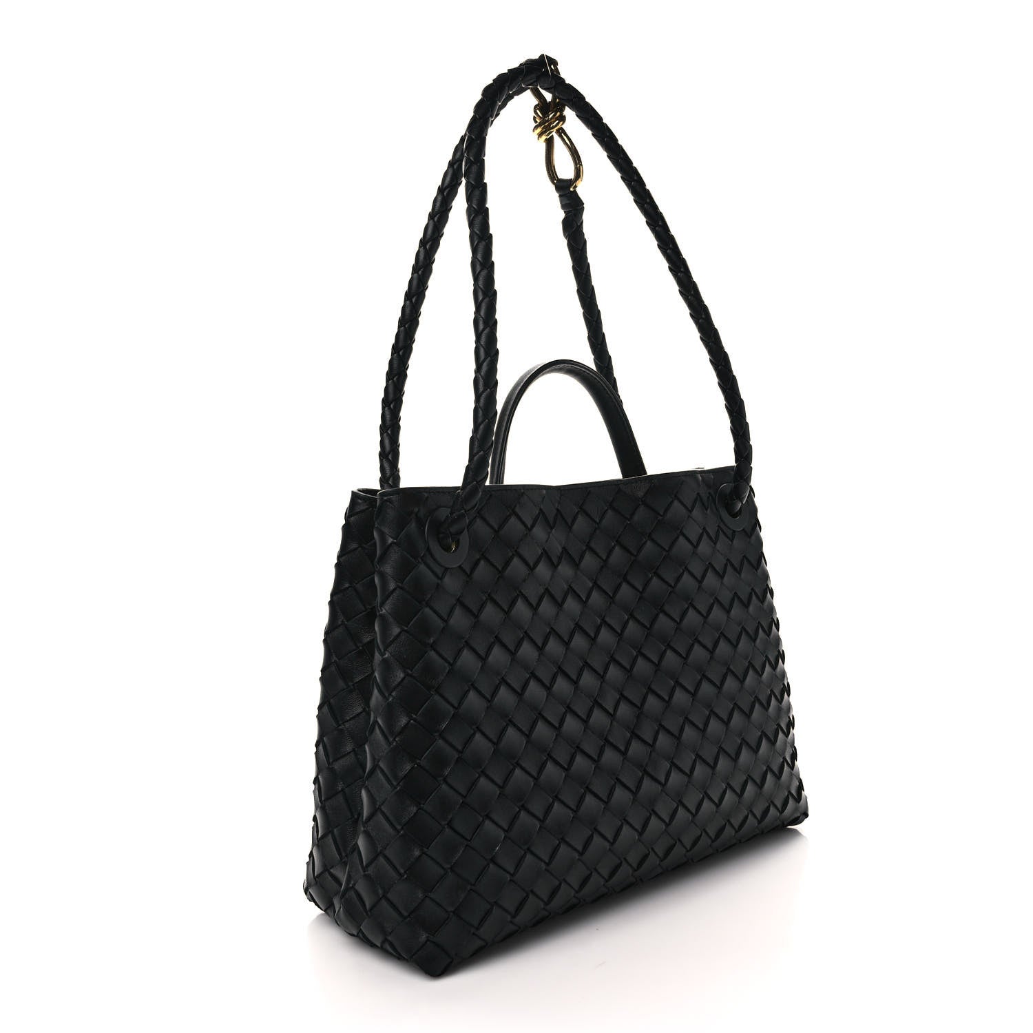 Bottega Veneta Nappa Intrecciato Medium Andiamo Shoulder Bag Black 3 of 8