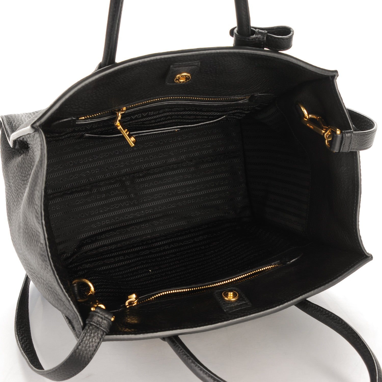 Prada Vitello Daino Twin Pocket Tote Black 5 of 9