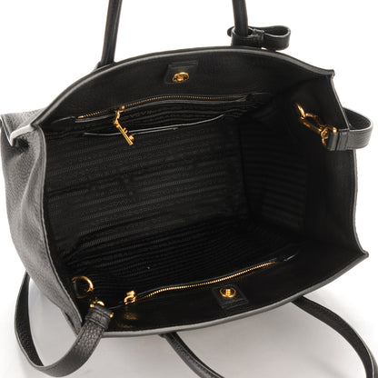 Prada Vitello Daino Twin Pocket Tote Black 5 of 9