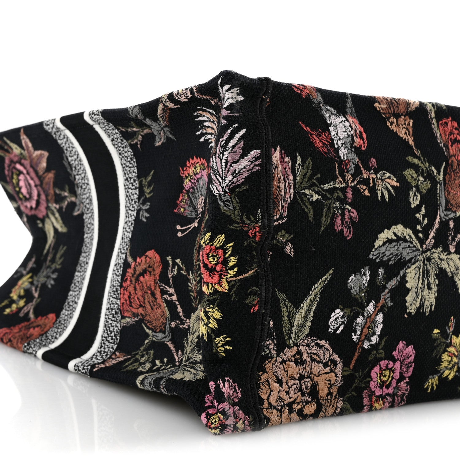 Christian Dior Canvas Jardin Botanique Embroidered Large Book Tote Black Multicolor 9 of 14