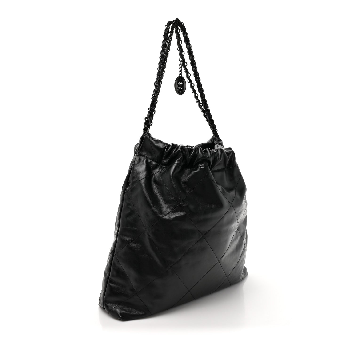 Shiny Calfskin Quilted Chanel 22 So Black