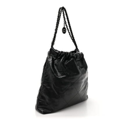 Chanel Shiny Calfskin Quilted Chanel 22 So Black 4 of 12