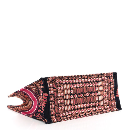 Christian Dior Canvas Embroidered Dior Animals Tiger Book Tote Deep Blue Fuchsia 4 of 14