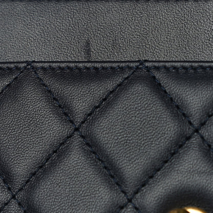 Chanel Lambskin Quilted Elegant CC Wallet On Chain WOC Navy Black 12 of 15