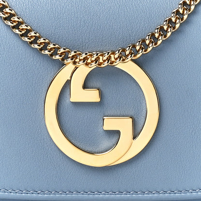 Gucci Roxy Calfskin Blondie Continental Chain Wallet Cloudy Blue 8 of 11