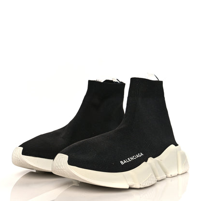 Balenciaga Neoprene Knit Womens Speed Sneakers 36 Black White 3 of 7