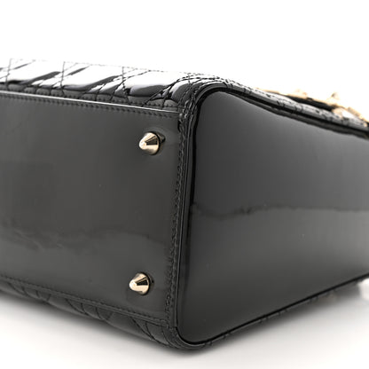 Christian Dior Patent Cannage Medium Lady Dior Black 10 of 12