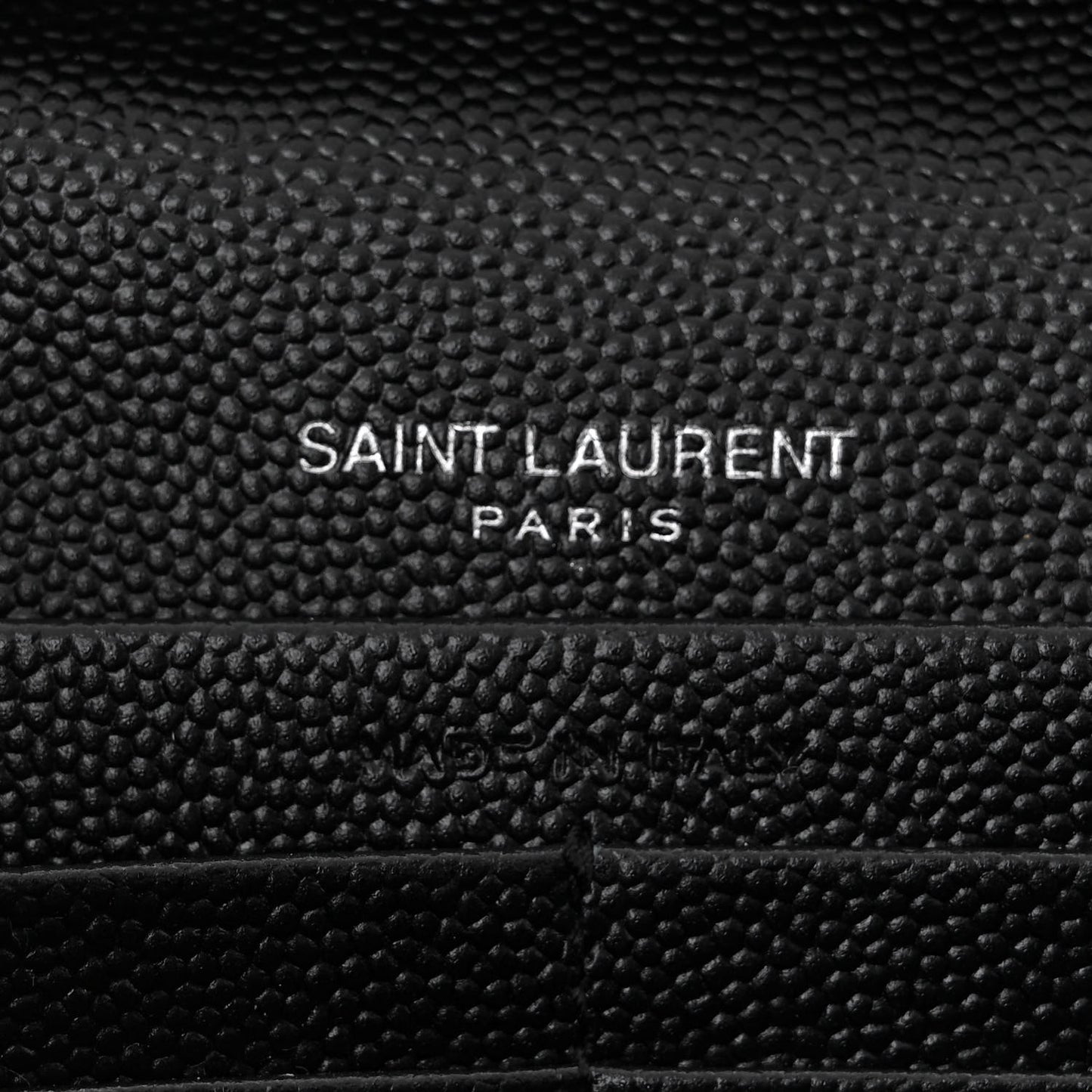 Grain De Poudre Matelasse Chevron Monogram Chain Wallet Black