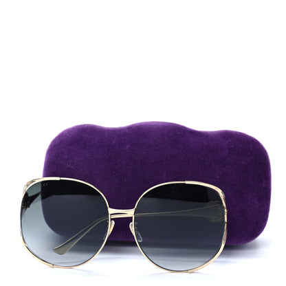 Gucci Metal Oversized Round Frame GG0225S Sunglasses Gold 8 of 8