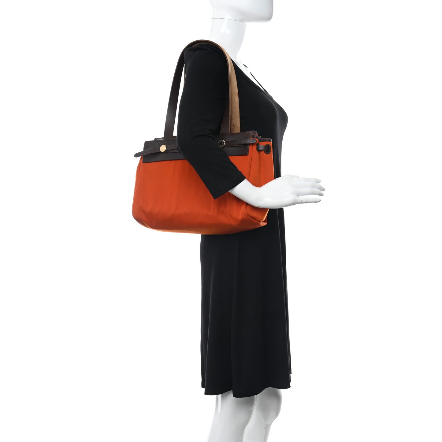 Toile Vache Calfskin Herbag Cabas PM Orange Red