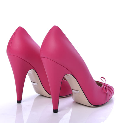 Gucci Nappa Bow High Heel Pumps 36 Bright Fuxia 4 of 10