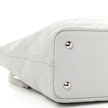 Chanel Grained Calfskin Quilted Small Daily Shopping Tote Light Grey 8 of 11
