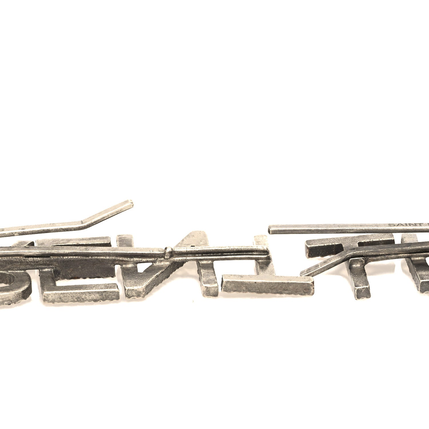 Saint Laurent Crystal Logo Hair Clips Silver 6 of 6