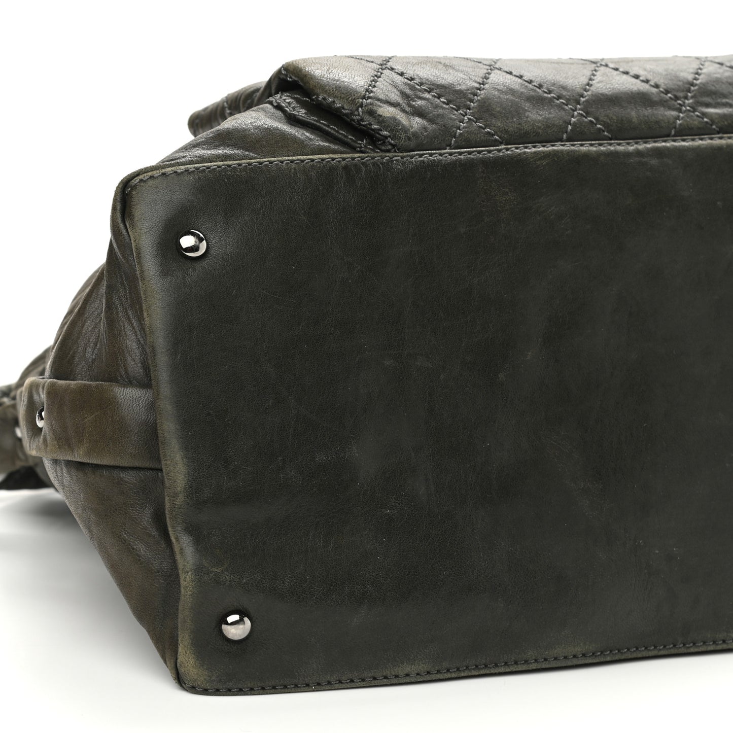 Lambskin Quilted 8 Knots Hobo Khaki
