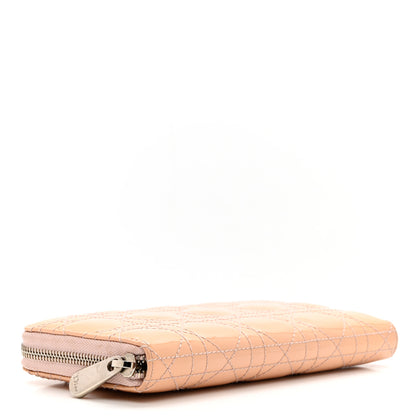 Christian Dior Patent Cannage Lady Dior Continental Zip Wallet Pink 4 of 7