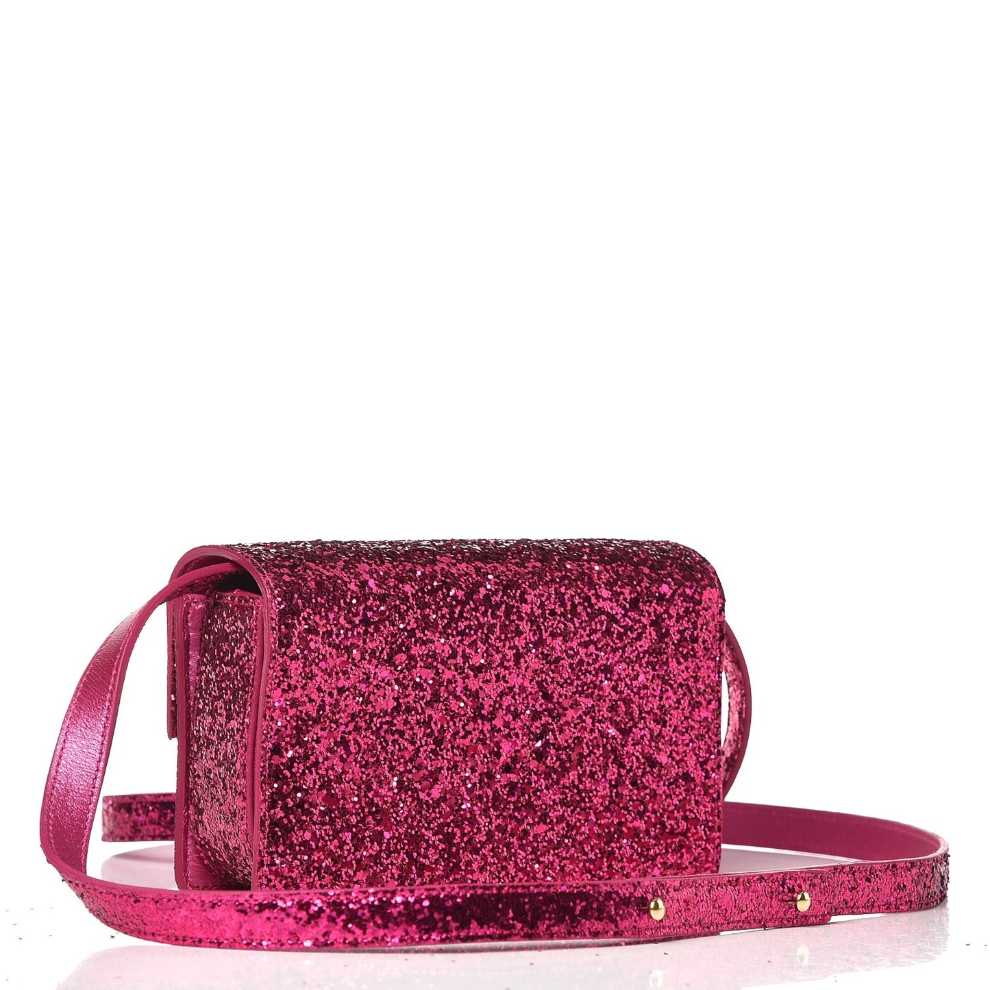 Glitter Small Lulu Bunny Satchel Fuchsia Red