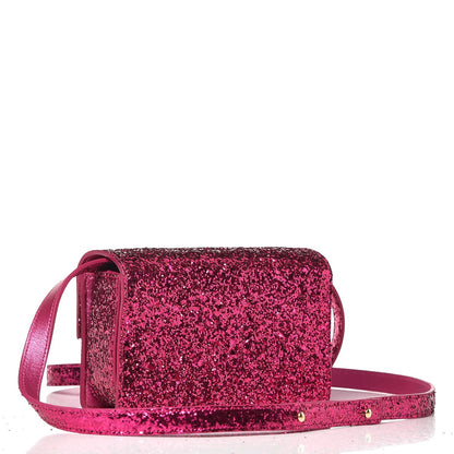 Saint Laurent Glitter Small Lulu Bunny Satchel Fuchsia Red 7 of 7