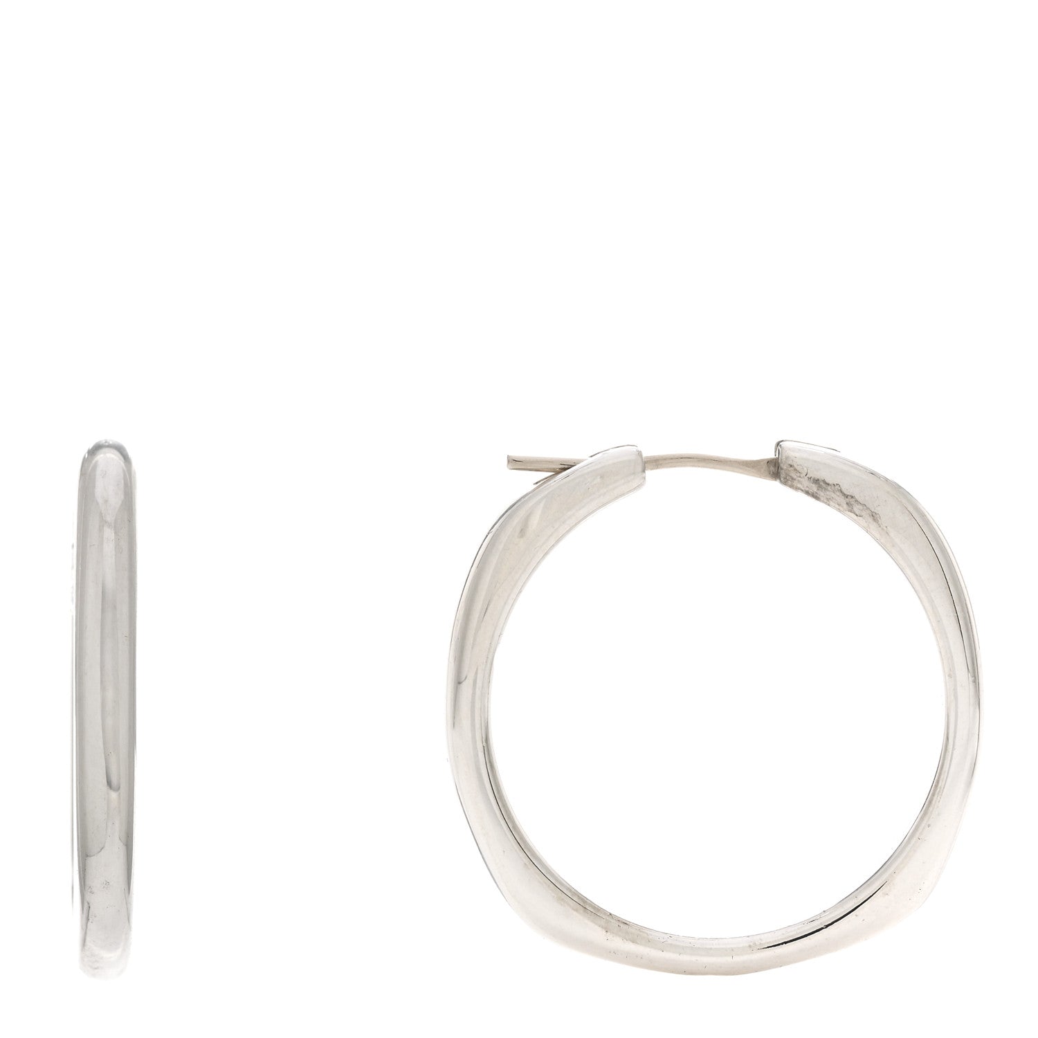 Tiffany Sterling Silver Square Cushion Hoop Earrings 1 of 4
