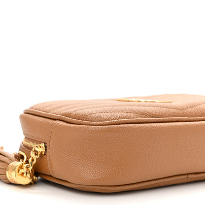 Saint Laurent Grain De Poudre Matelasse Monogram Mini Lou Camera Bag Dark Natural 9 of 10