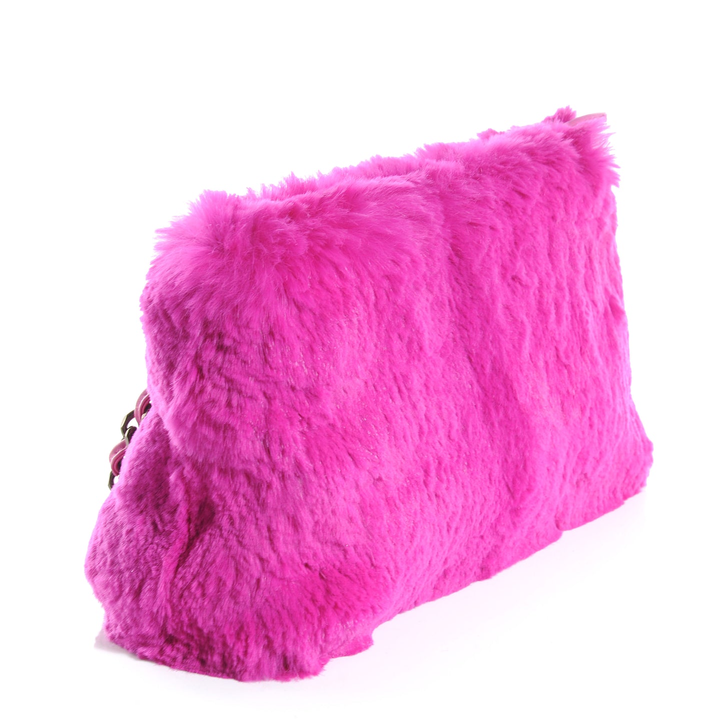 Rabbit Fur Shoulder Bag Fuchsia
