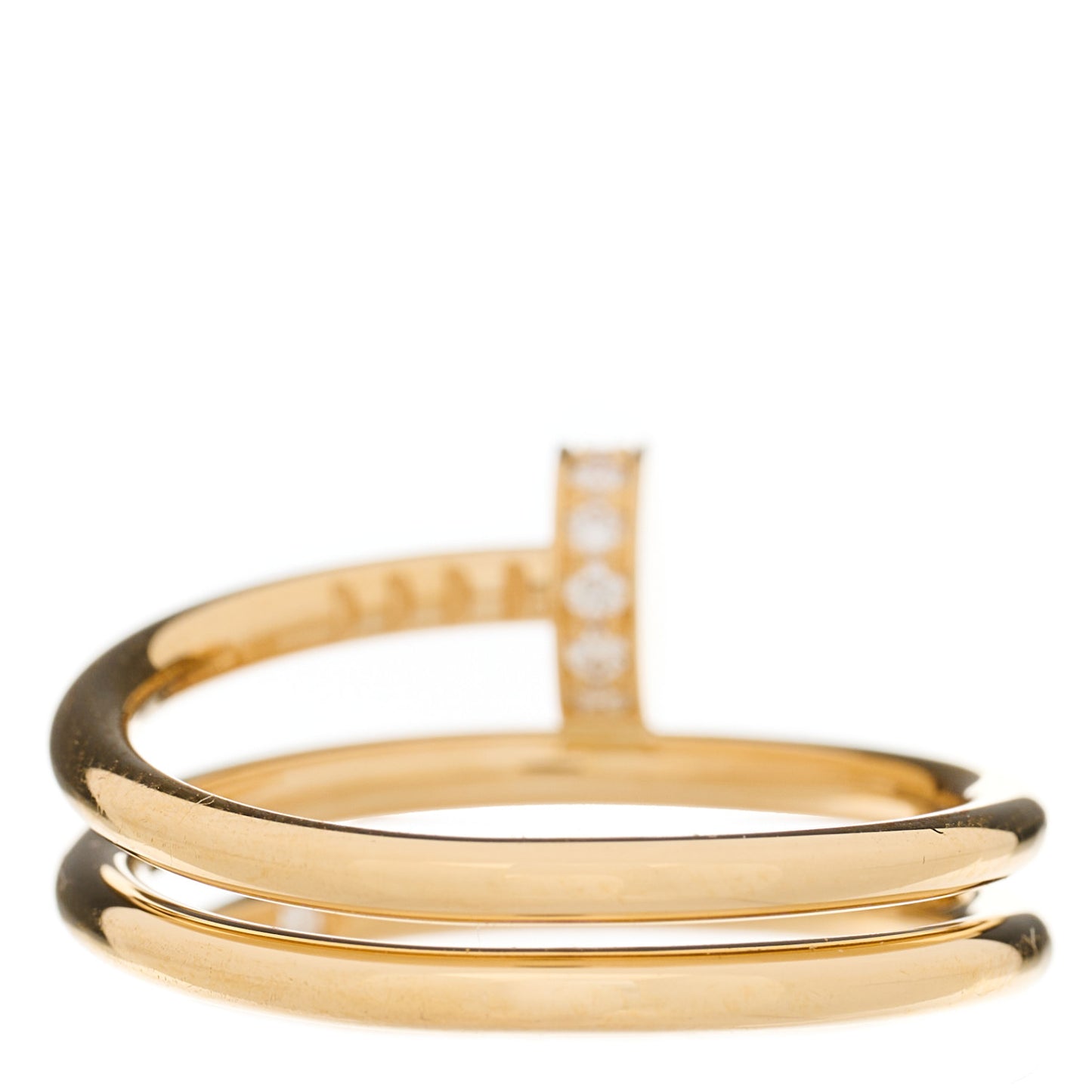 18K Yellow Gold Diamond Double Juste Un Clou Ring 51 5.75