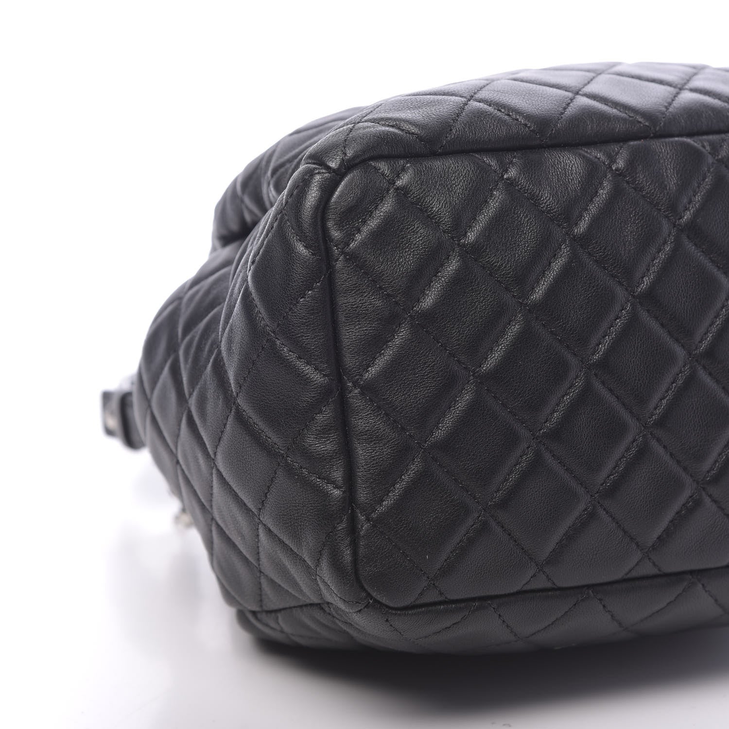 Chanel Lambskin Quilted Mini CC Chain Bucket Bag Black 9 of 10