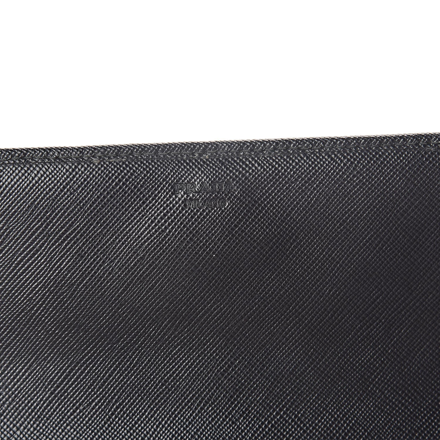 Prada Saffiano Metal Oro Chain Wallet Nero Black 6 of 7