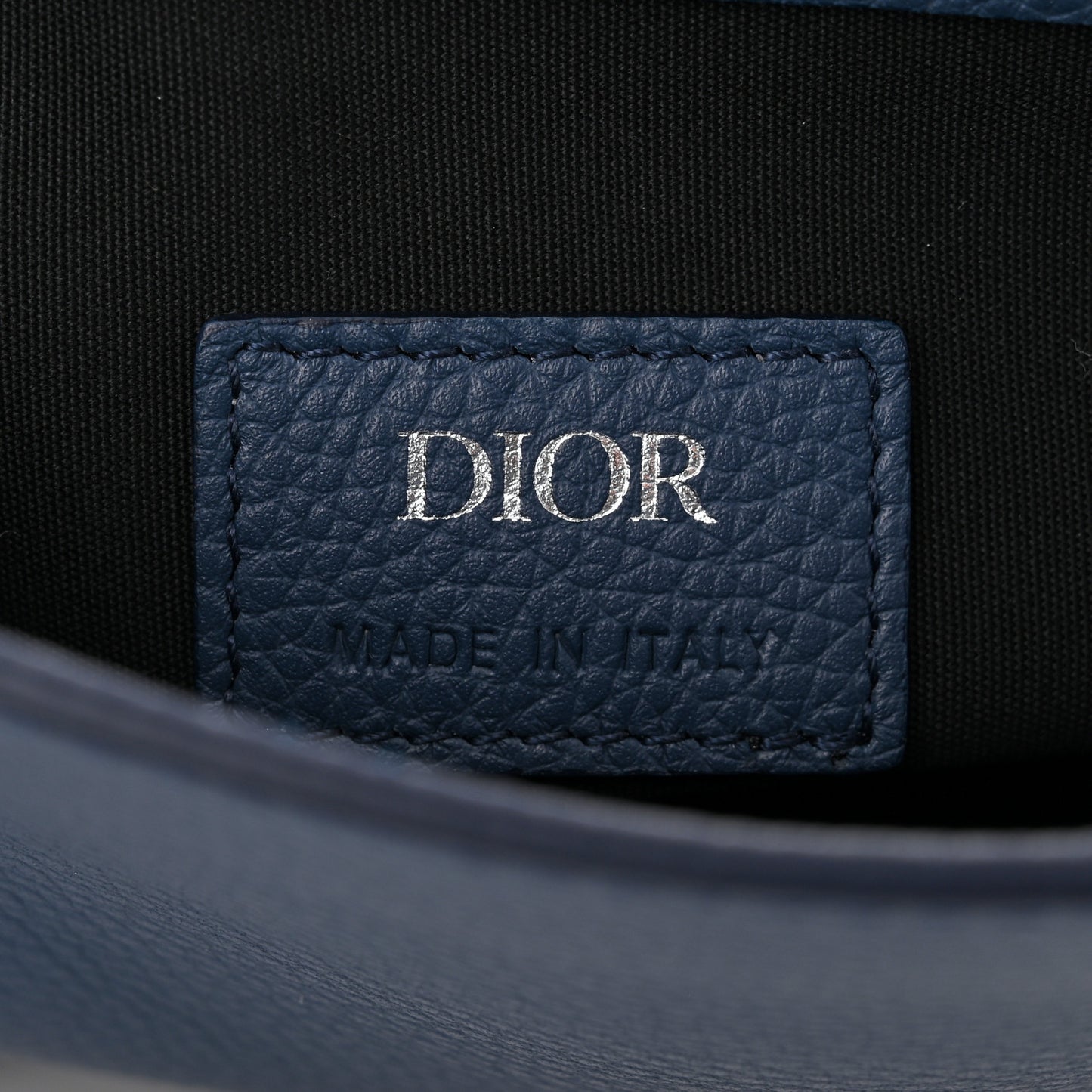 Grained Calfskin Saddle Pouch Blue