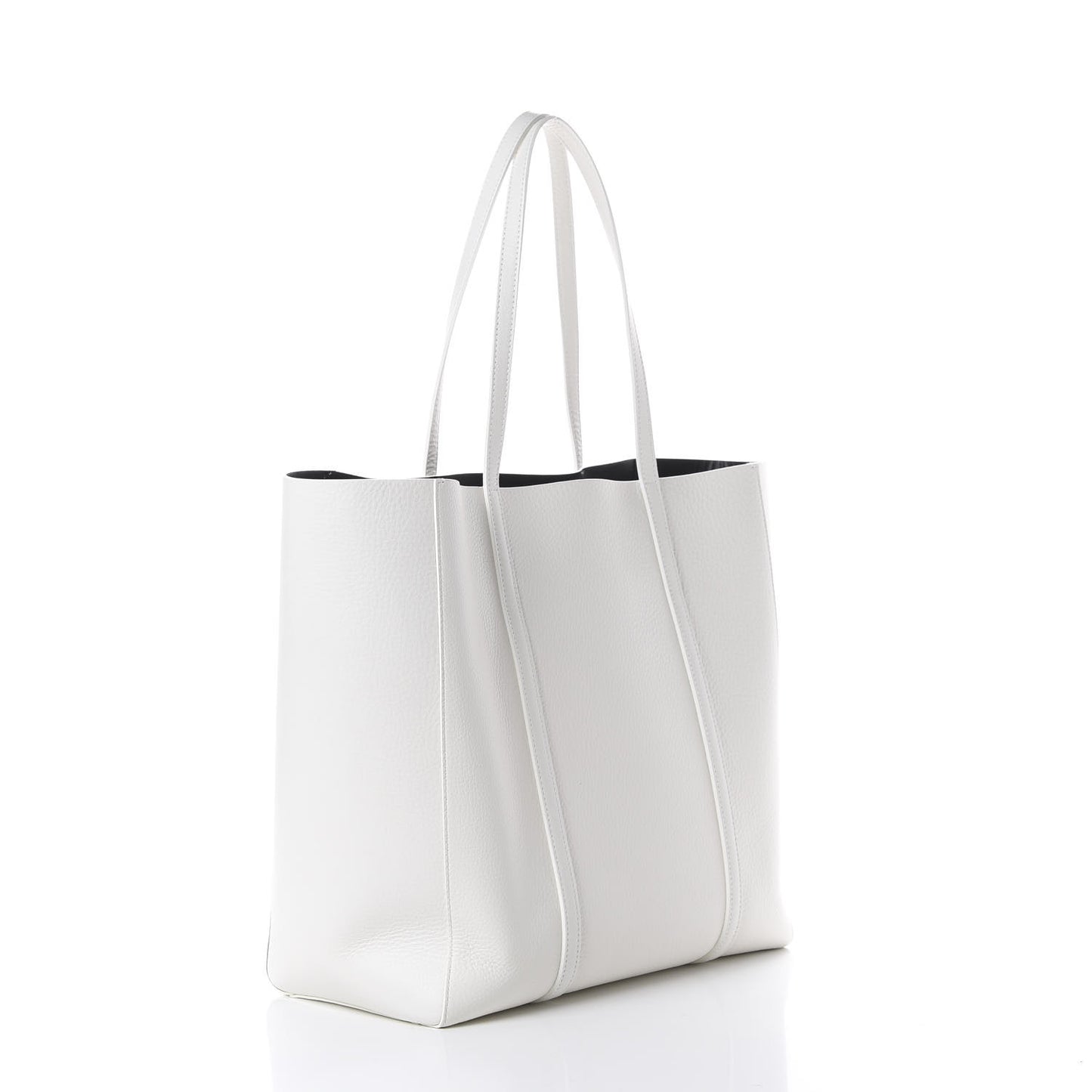Smooth Calfskin Double Sided Small Everyday Tote Optic White Black