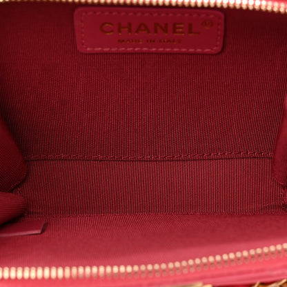Chanel Crumpled Calfskin Quilted Mini Get Round Top Handle Vanity Case Pink 5 of 10