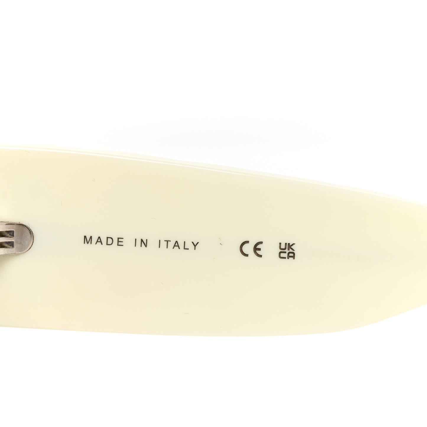 Acetate Quilted CC Rectangle Sunglasses 5483-A White Black