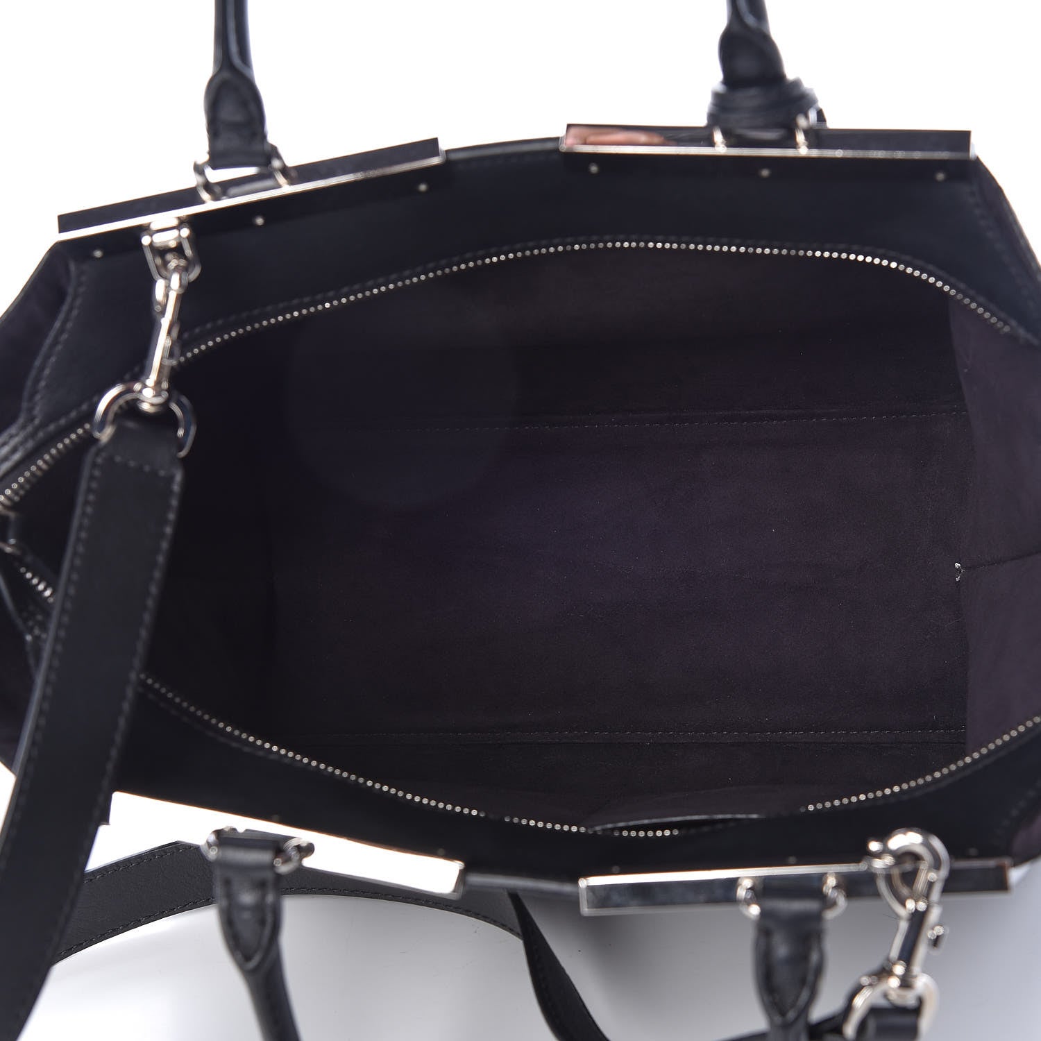 Fendi Vitello Dolce Petite 3jours Tote Black 6 of 10