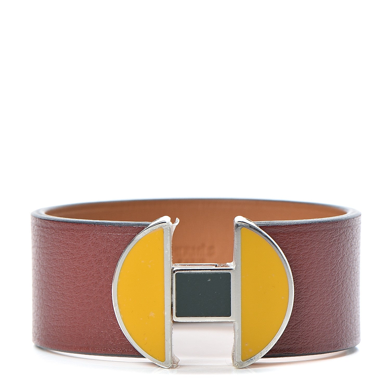 Hermes Evercolor 2002 Bracelet T2 Rouge H Ambre Vert Olive 1 of 7