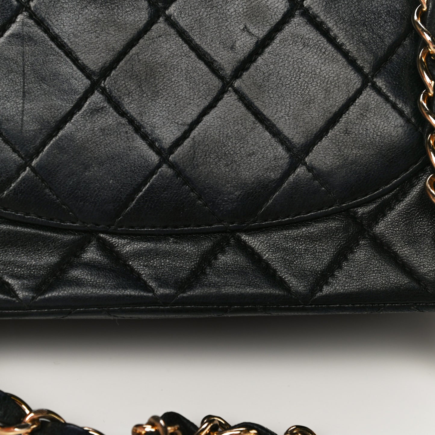 Lambskin Quilted Mini Square Flap Bag Black