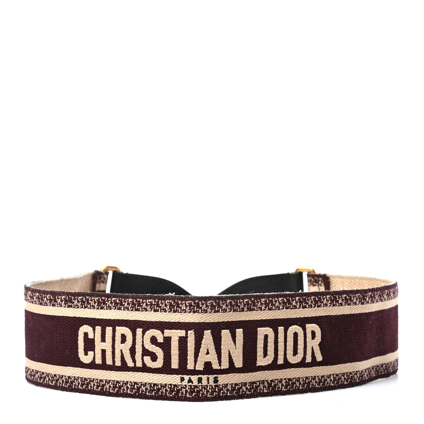Canvas Embroidered Shoulder Strap Burgundy
