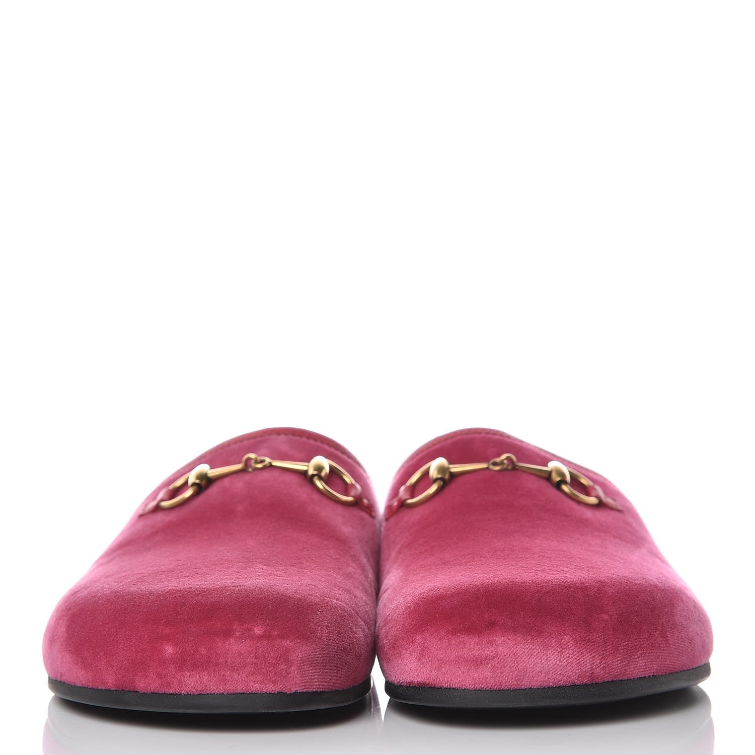 Gucci Softy Velvet Malaga Kid Womens Horsebit River Slippers 37 Light Raspberry Rose 2 of 10