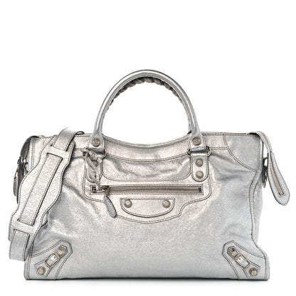 Balenciaga Metallic Agneau Giant 12 Silver Hardware City Gris Aluminum 1 of 11