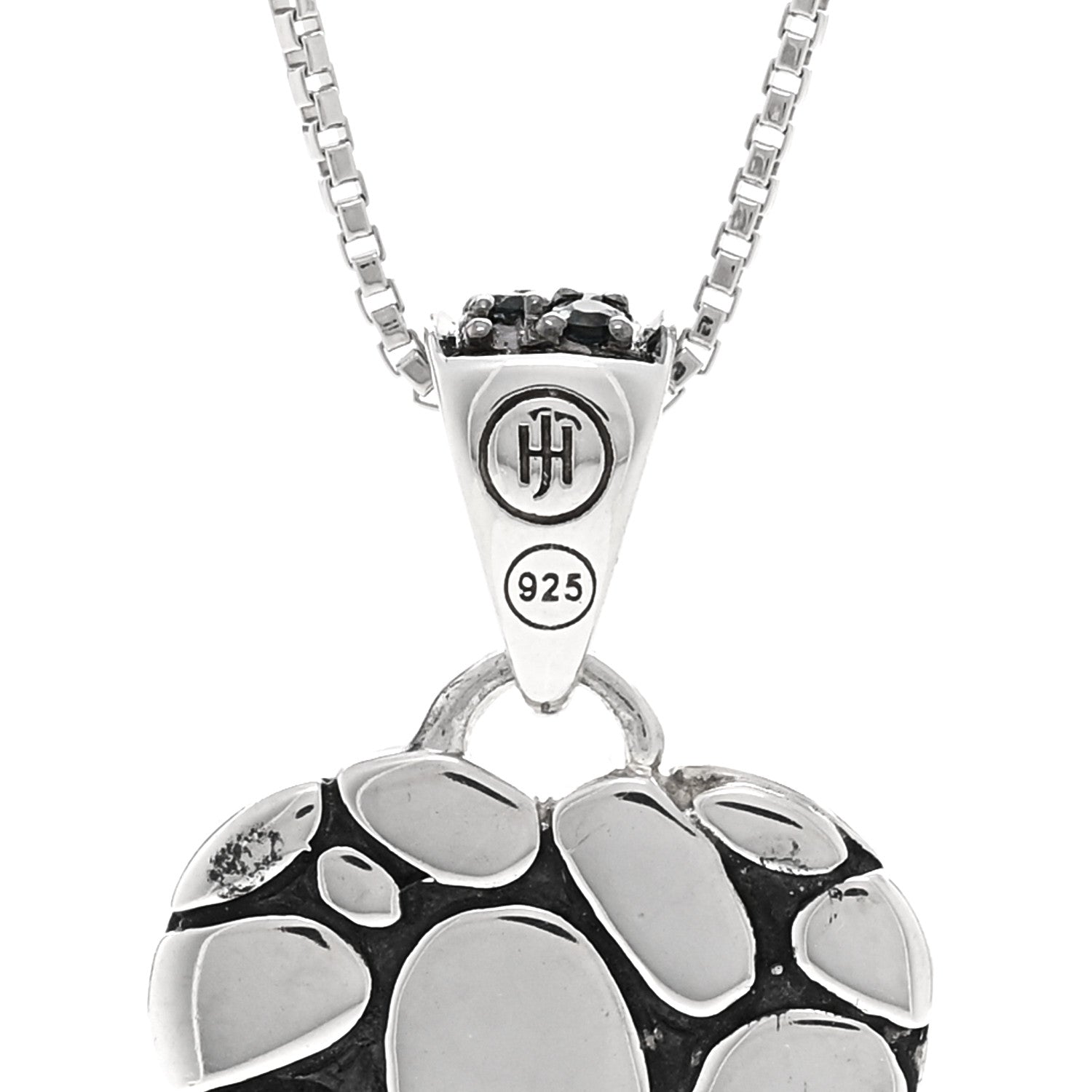 John Hardy Sterling Silver Blue Topaz Kali Lava Heart Pendant Necklace 4 of 5