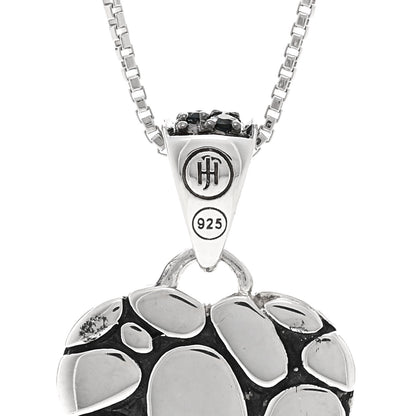 John Hardy Sterling Silver Blue Topaz Kali Lava Heart Pendant Necklace 4 of 5