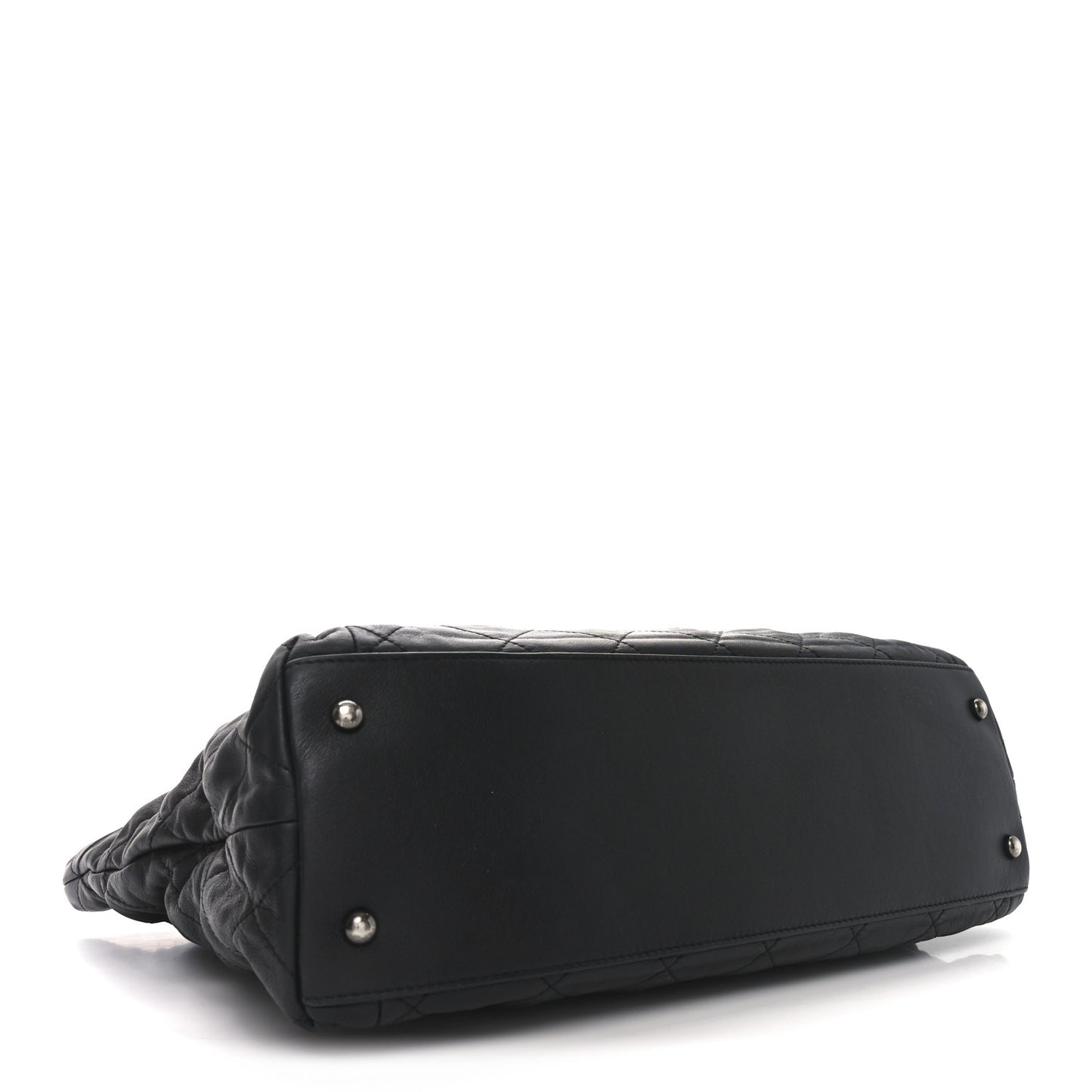 Calfskin Quilted Large Coco Pleats Tote Black