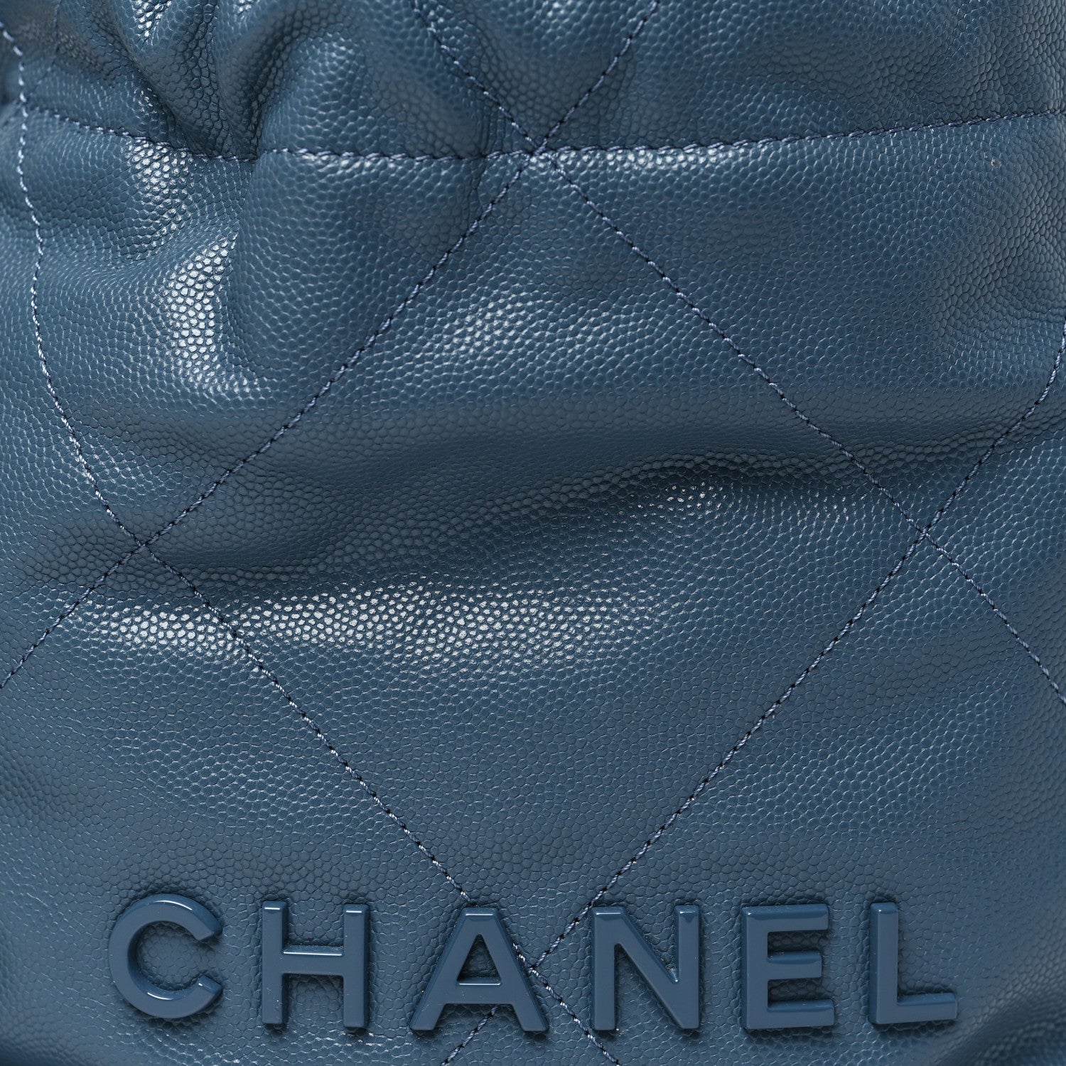 Chanel Shiny Caviar Quilted Monochrome Mini Chanel 22 Blue 8 of 10