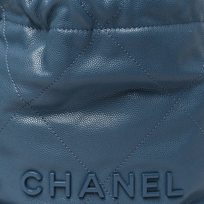 Chanel Shiny Caviar Quilted Monochrome Mini Chanel 22 Blue 8 of 10