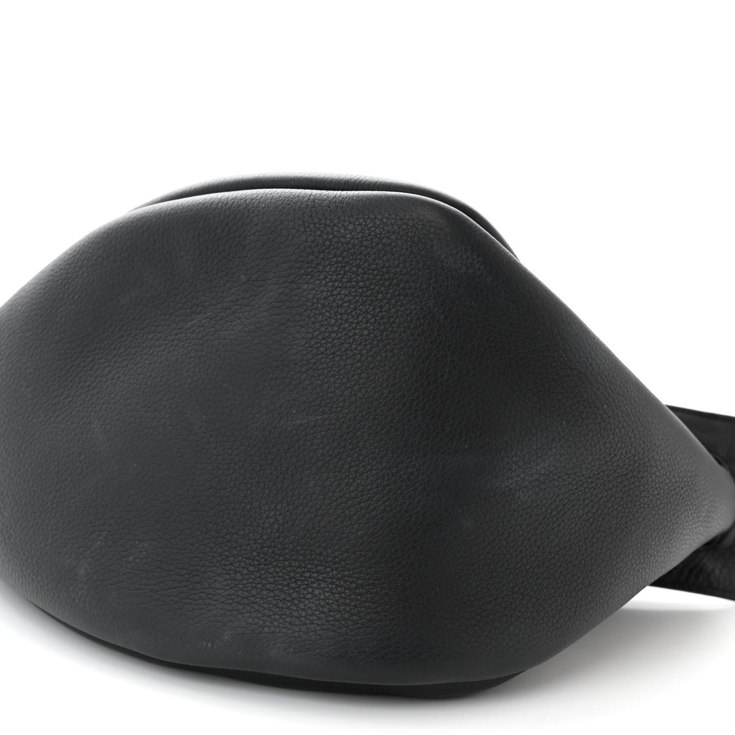 Grained Calfskin Large Slouchy Banana Bag Black
