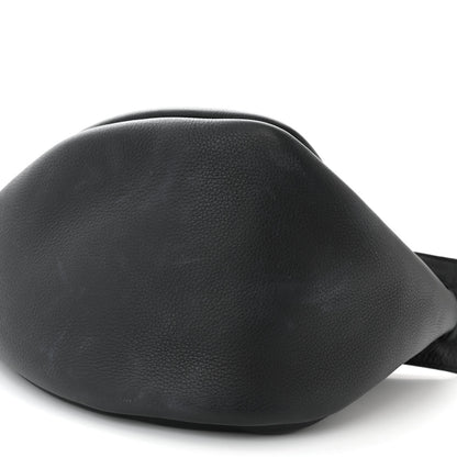 The Row Grained Calfskin Large Slouchy Banana Bag Black 9 of 9