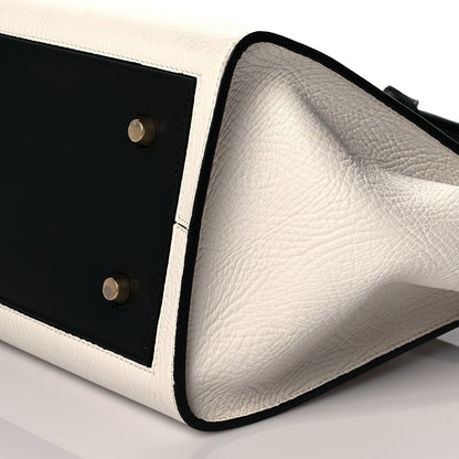 Celine Elephant Calfskin Small Bi-Color Tie Knot Tote White Black 9 of 9