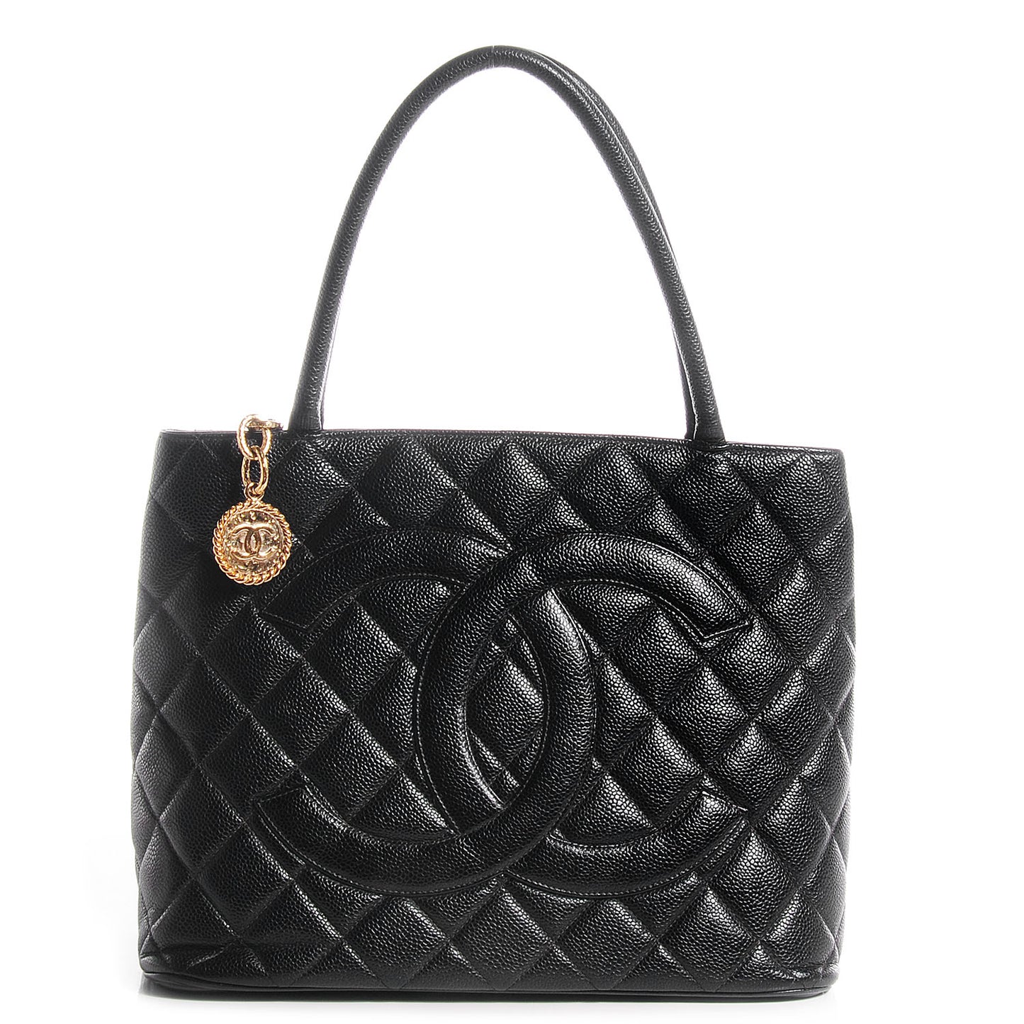 Caviar Medallion Tote Black