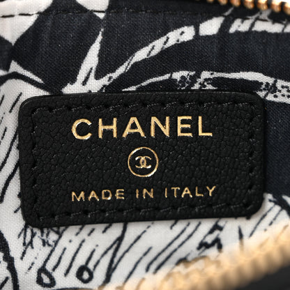 Chanel Goatskin Camellia CC Cosmetic Pouch Black 6 of 8