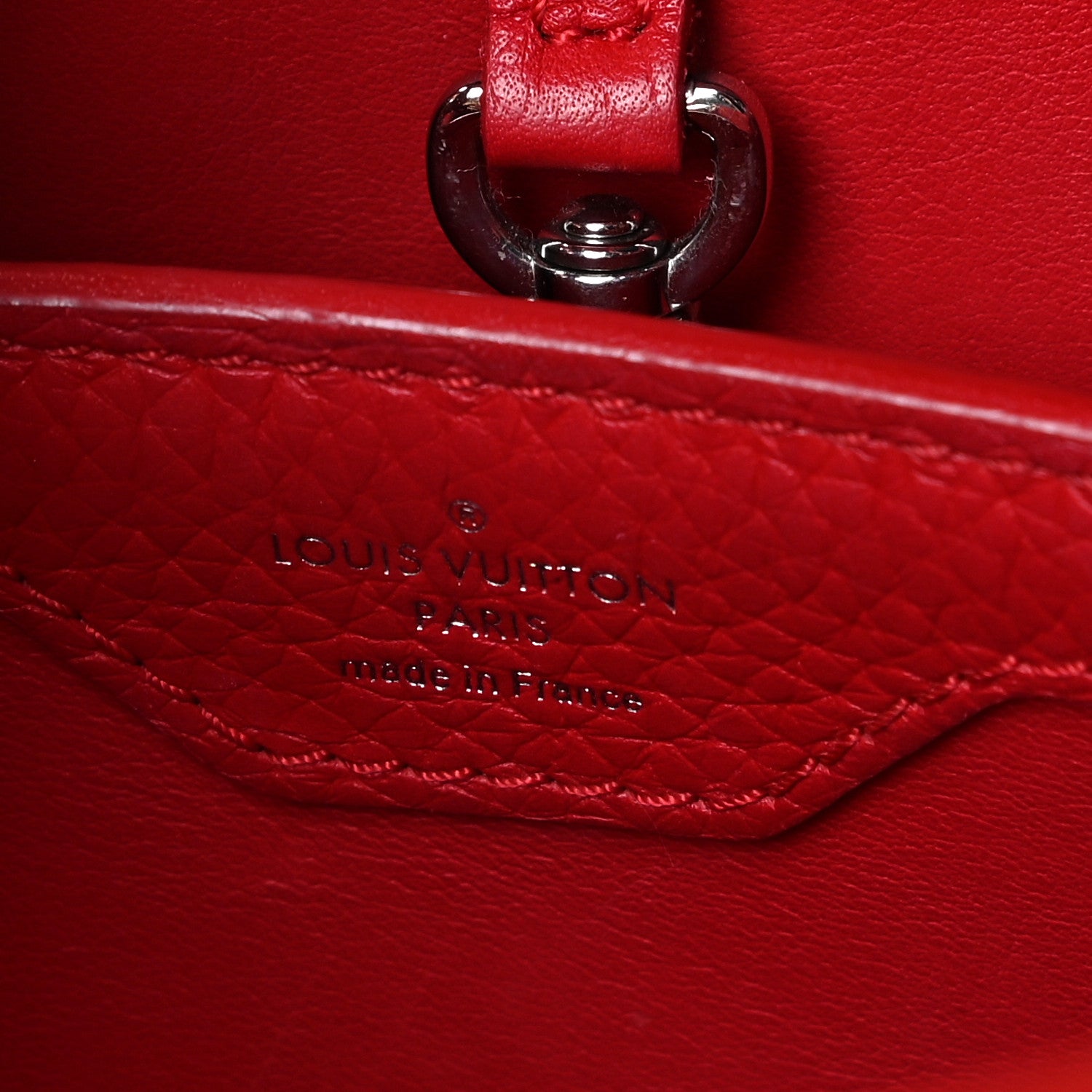 Louis Vuitton Taurillon Capucines BB Rubis 6 of 8