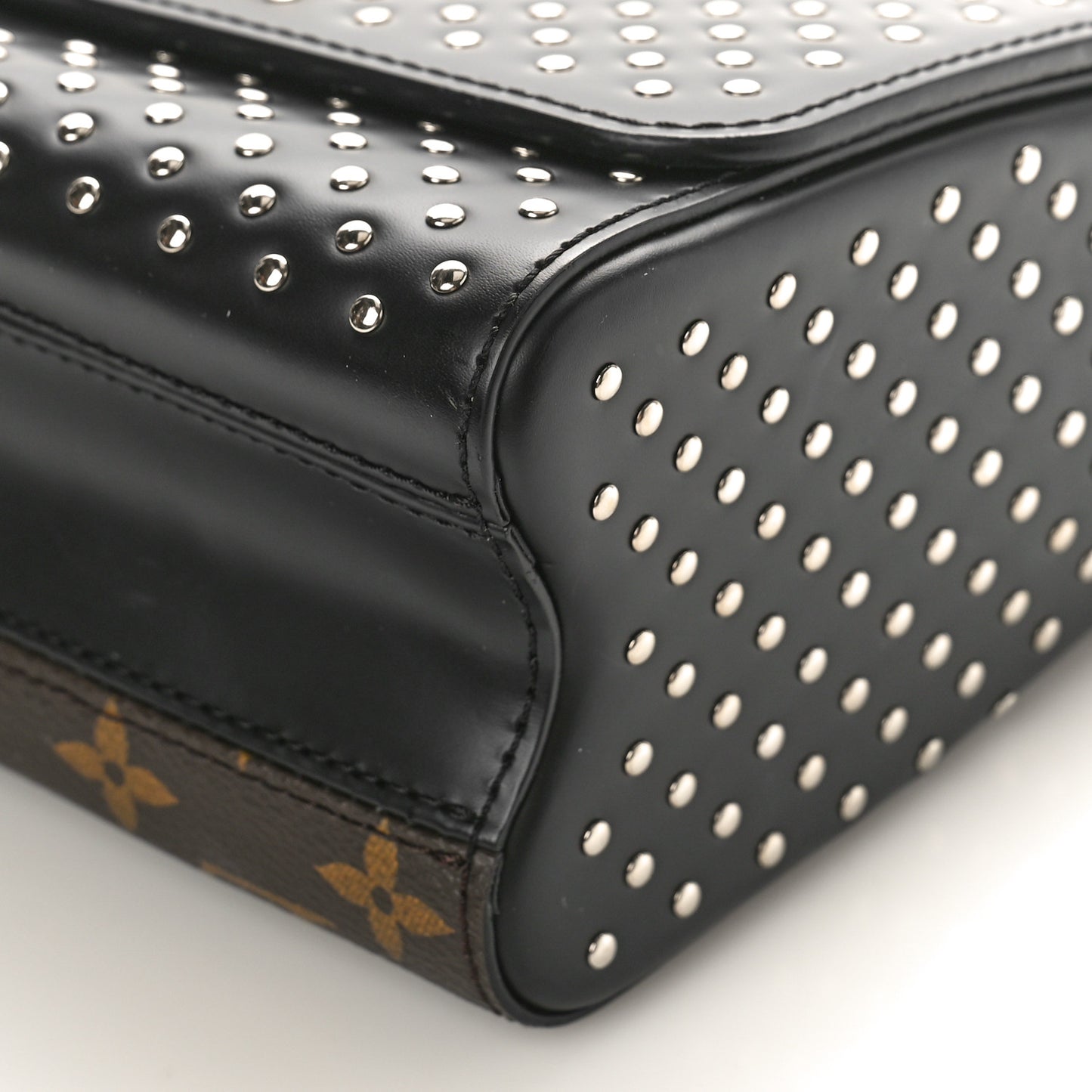Calfskin Monogram Studded Twist Shoulder Bag MM